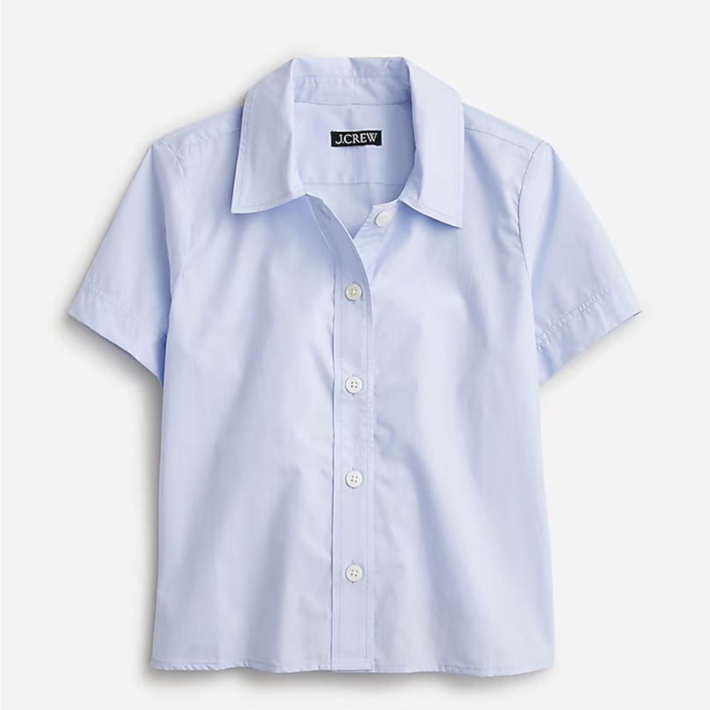 NWOT J. Crew Gamine Shirt in cotton poplin, peri breeze size 6